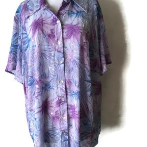 Lemon Grass Size 3X Lavender & Blue Blouse